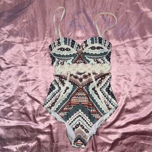 River Island Patterned one piece Swimsuit